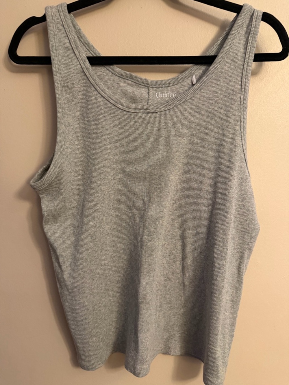 Quince Women's Light Heather Gray Ribbed Scoop Tank